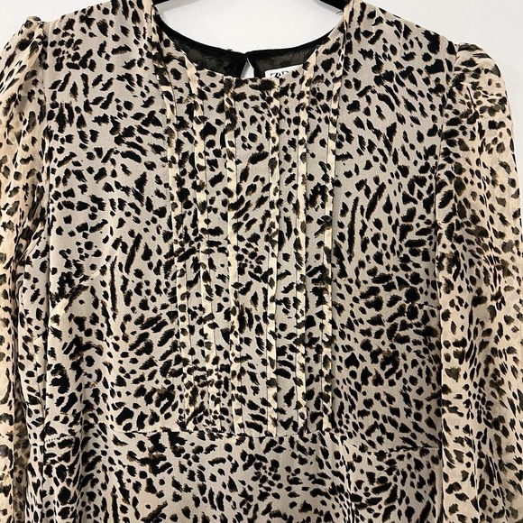 ZARA NWOT Cheetah Print Pleated Maxi Dress Size Small - Picture 3 of 8